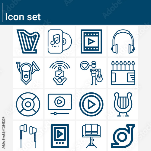 Simple set of ensemble related lineal icons.