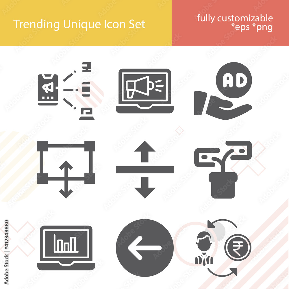 Simple set of revenue related filled icons. Simple set of revenue related filled icons.