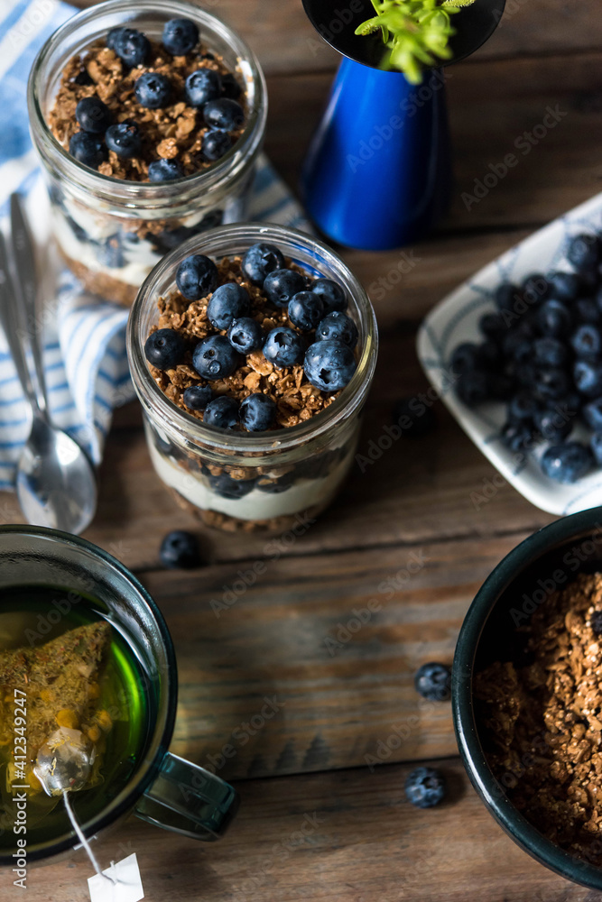 Yogurt Parfait with Blueberries Yogurt Parfait with Blueberries