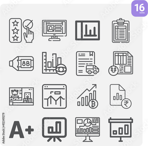 Simple set of rated related lineal icons.