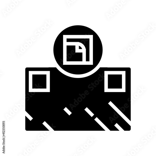 glue installation mirror glyph icon vector. glue installation mirror sign. isolated contour symbol black illustration