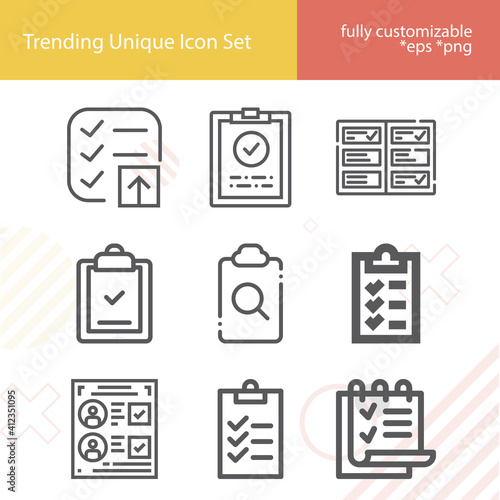 Simple set of incomplete related lineal icons.