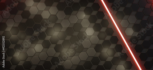 dark and red grid hexagonal...