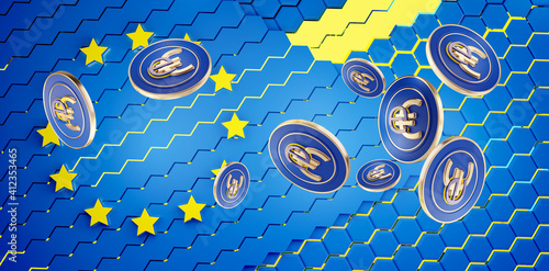 digital currency e-Euro sym...