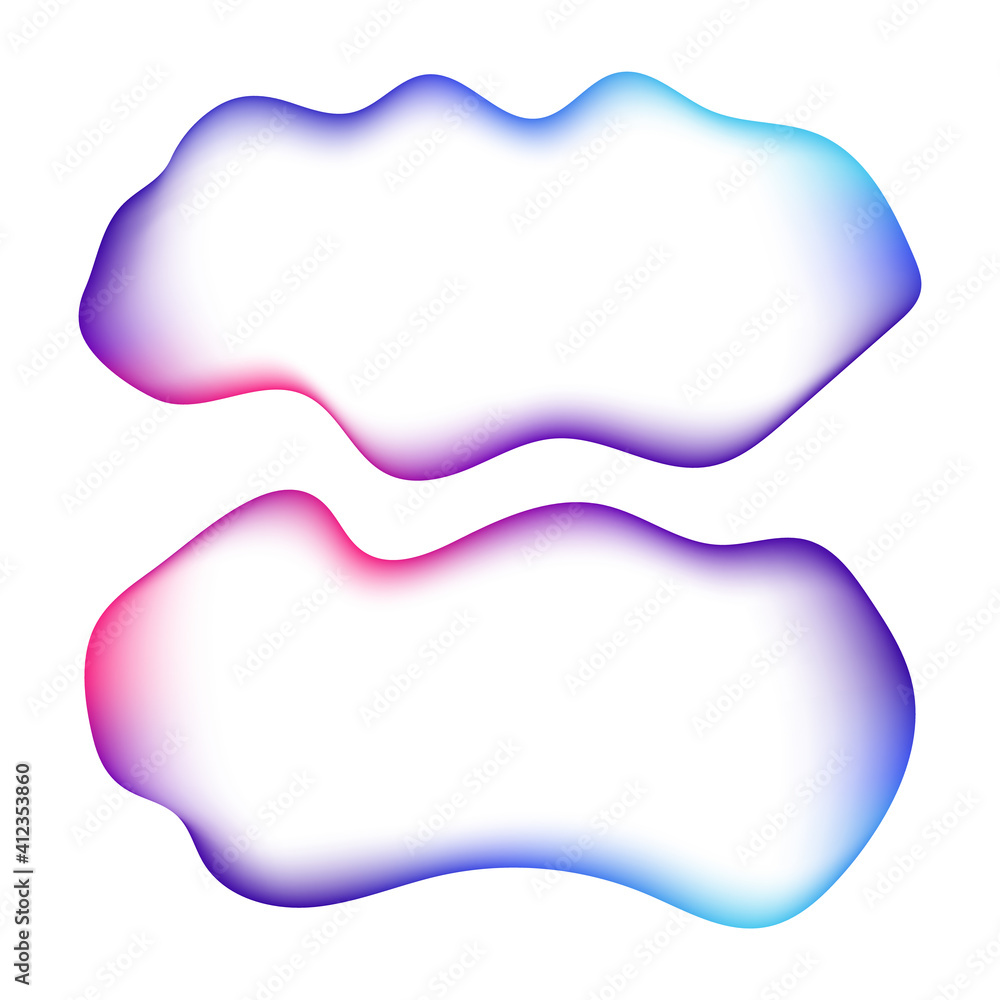 Colored water drops with a gradient mesh. Transparent color shapeless bubbles with a watercolor effect, with a gradient. Stock vector illustration isolated on white background. Gradient template. Colored water drops with a gradient mesh. Transparent color shapeless bubbles with a watercolor effect, with a gradient. Stock vector illustration isolated on white background. Gradient template.