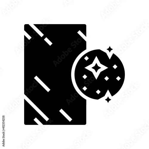 silver mirror glyph icon vector. silver mirror sign. isolated contour symbol black illustration