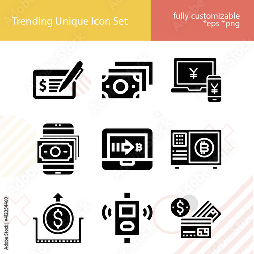 Simple set of strategies related filled icons.