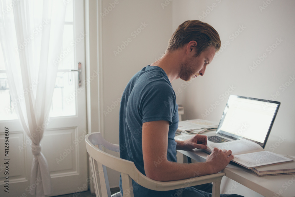 Man Working at Home Man Working at Home