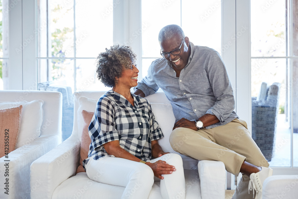 African American Senior Couple spending time together at home African American Senior Couple spending time together at home