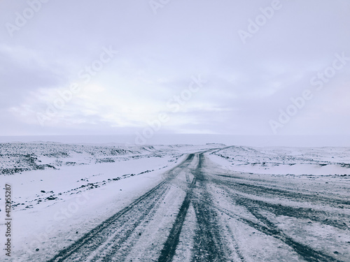 Icy Road in Iceland photo