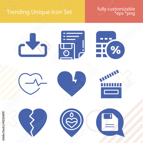 Simple set of dies related filled icons.