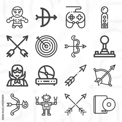 16 pack of performing artist  lineal web icons set