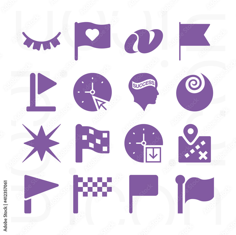 16 pack of waving filled web icons set 16 pack of waving filled web icons set