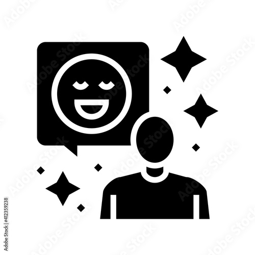 positive attitude soft skill glyph icon vector. positive attitude soft skill sign. isolated contour symbol black illustration