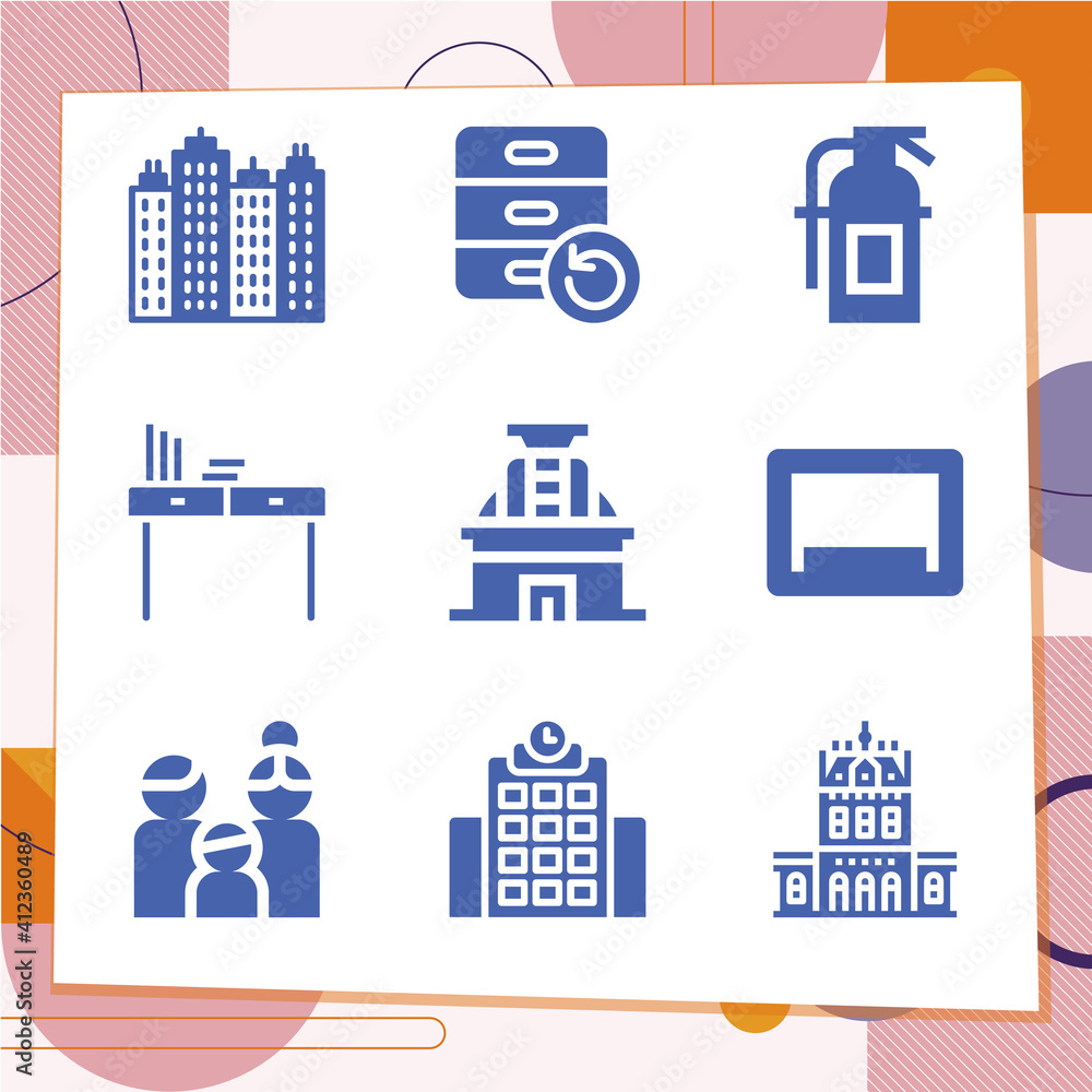 Simple set of 9 icons related to median Simple set of 9 icons related to median