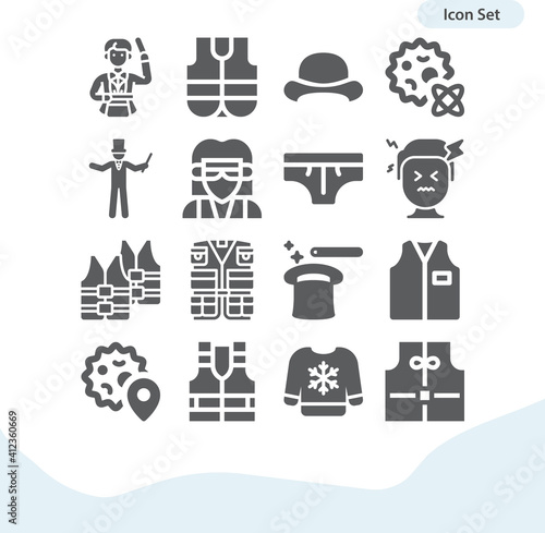 Simple set of manhood related filled icons.