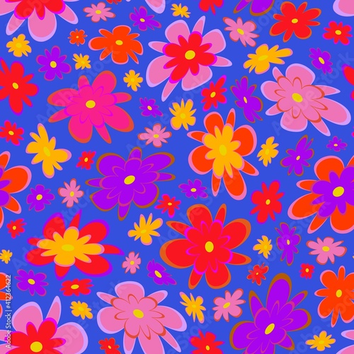 Trendy fabric pattern with miniature flowers.Summer print.Fashion design.Motifs scattered random.Elegant template for fashion prints.Good for fashion,textile,fabric,gift wrapping paper.Pink on azure © Anzelika
