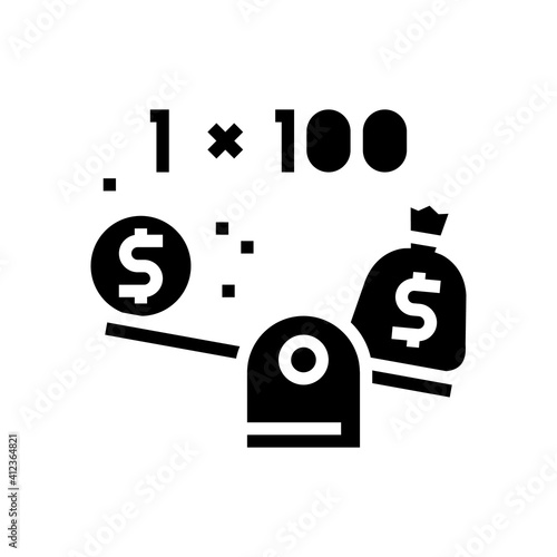 leverage help glyph icon vector. leverage help sign. isolated contour symbol black illustration