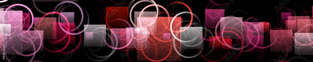 Fantastic circle and square object panorama design illustration Fantastic circle and square object panorama design illustration