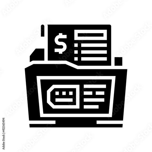 dossier allowance glyph icon vector. dossier allowance sign. isolated contour symbol black illustration