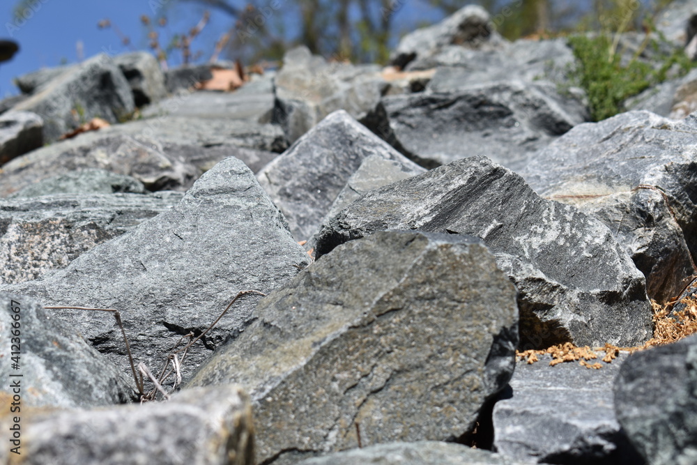 close up of Mand Made Rocks