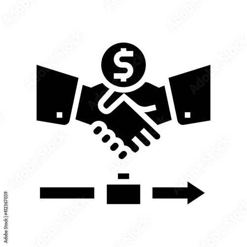 severance pay allowance glyph icon vector. severance pay allowance sign. isolated contour symbol black illustration