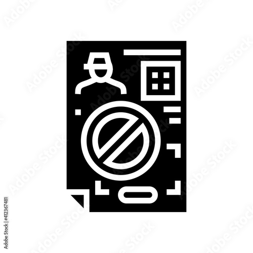 denial allowance glyph icon vector. denial allowance sign. isolated contour symbol black illustration