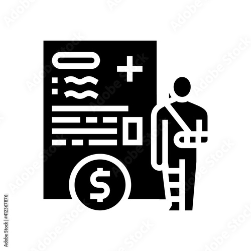 injuries allowance glyph icon vector. injuries allowance sign. isolated contour symbol black illustration