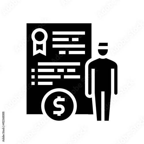 military personnel allowance glyph icon vector. military personnel allowance sign. isolated contour symbol black illustration