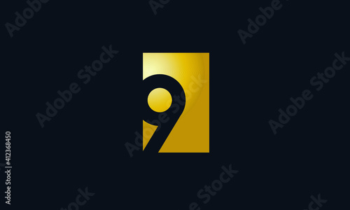 Unique Modern Number 9 Logo