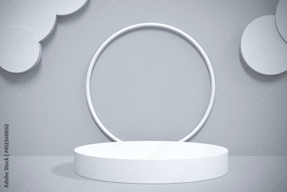 circle white podium and circle frame circle white podium and circle frame