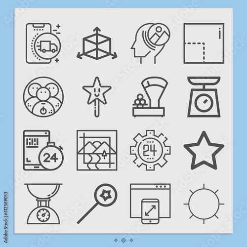 Simple set of magnitude related lineal icons.
