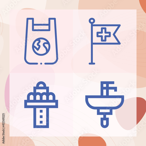 Simple set of fall related lineal icons