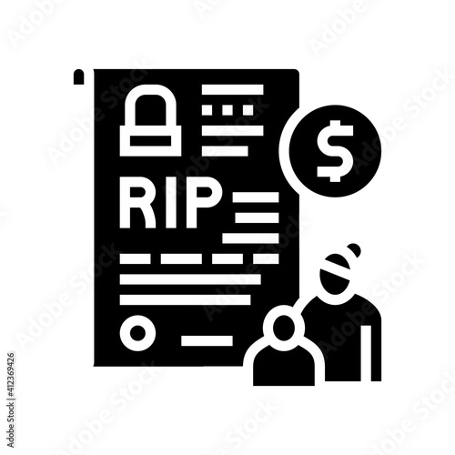 loss of breadwinner allowance glyph icon vector. loss of breadwinner allowance sign. isolated contour symbol black illustration