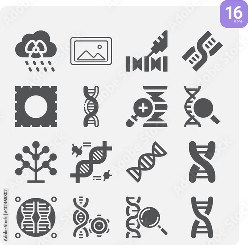 Simple set of surrounded related filled icons.