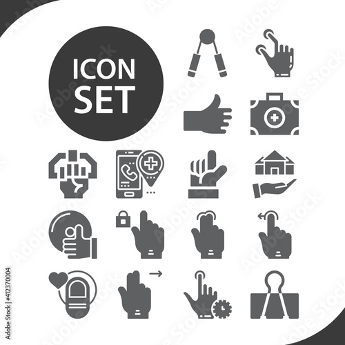 Simple set of pinch related filled icons.