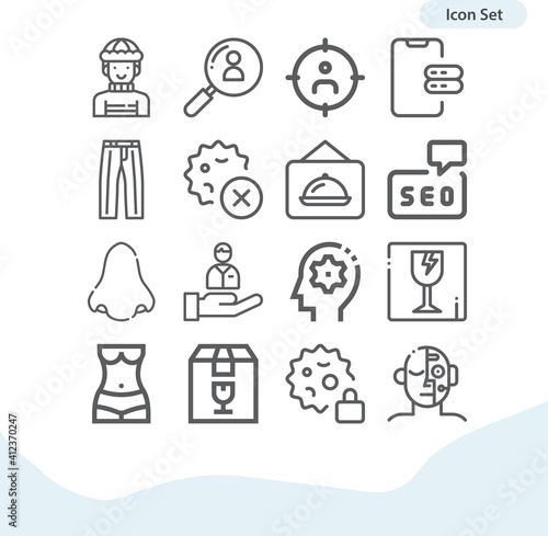 Simple set of weak related lineal icons.