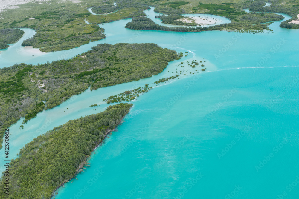 Aerial views of tidal flats in tropics Aerial views of tidal flats in tropics