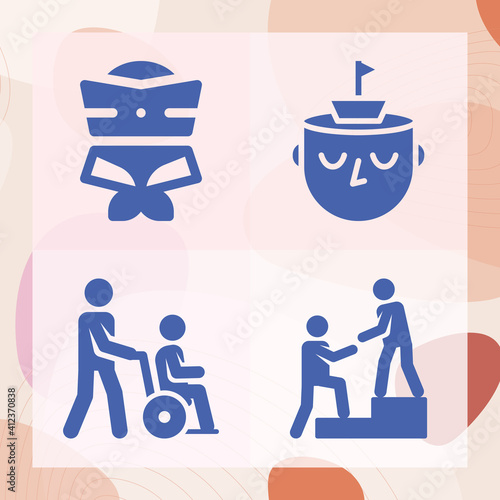 Simple set of military man related filled icons