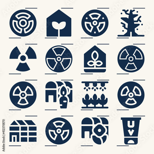 Simple set of emitted related filled icons.