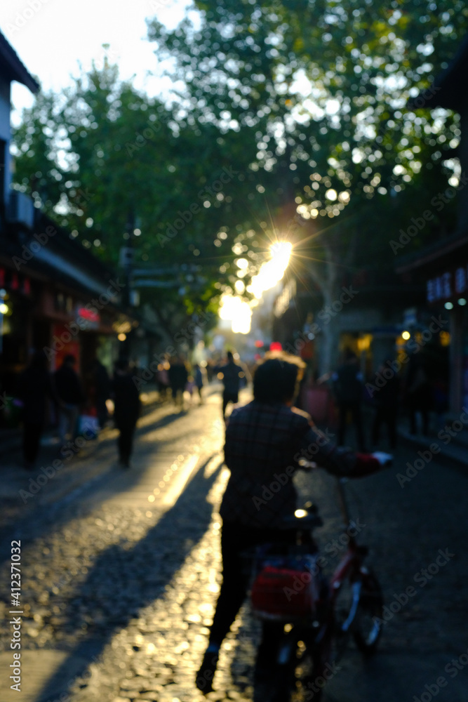 custom made wallpaper toronto digitalwomen riding motorcycle on street in city
