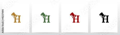 Top Hat On Letter Logo Design H