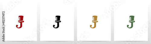 Top Hat On Letter Logo Design J