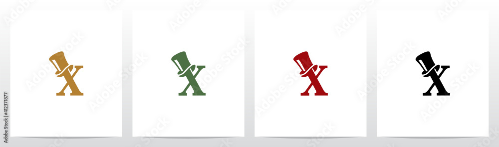 Top Hat On Letter Logo Design X Top Hat On Letter Logo Design X