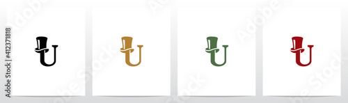 Top Hat On Letter Logo Design U