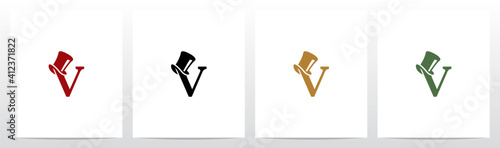 Top Hat On Letter Logo Design V