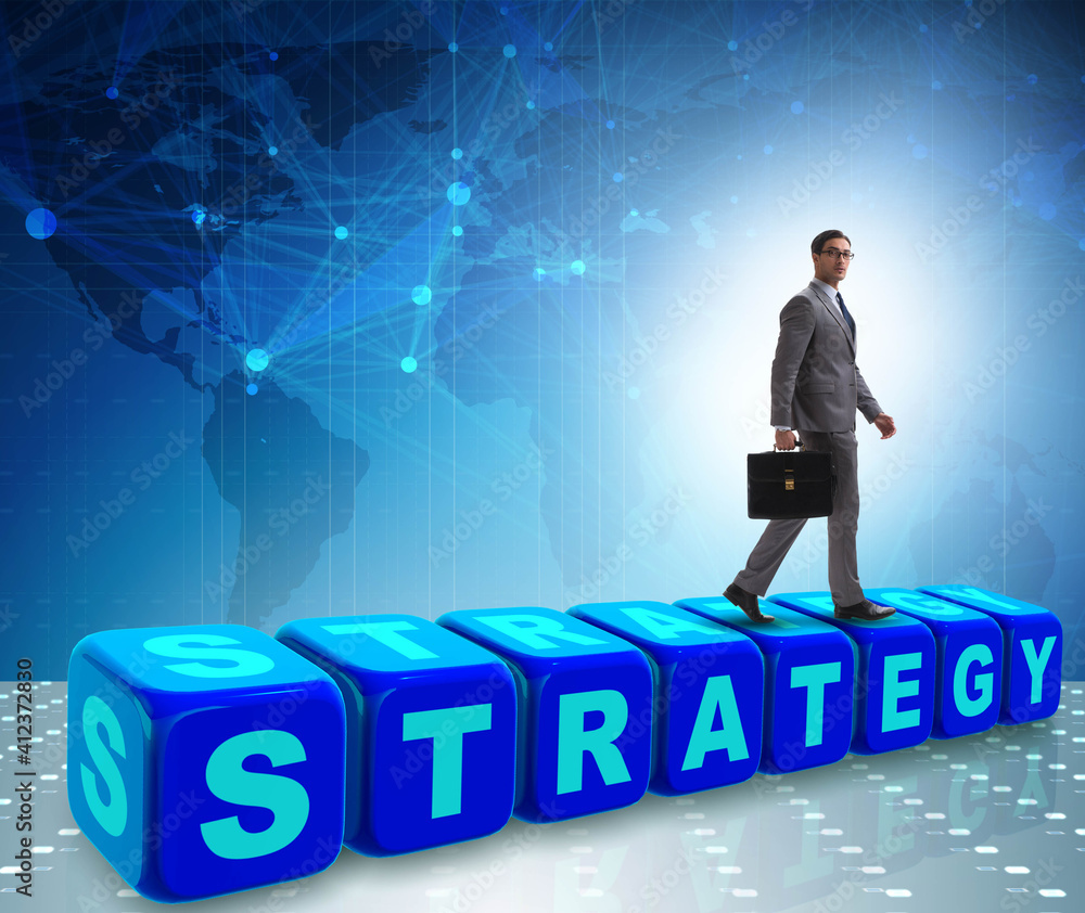 Fototapeta premium Businessman in strategy business concept