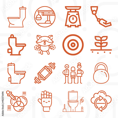 16 pack of bias  lineal web icons set
