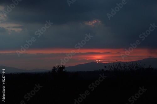 sunset in the mountains