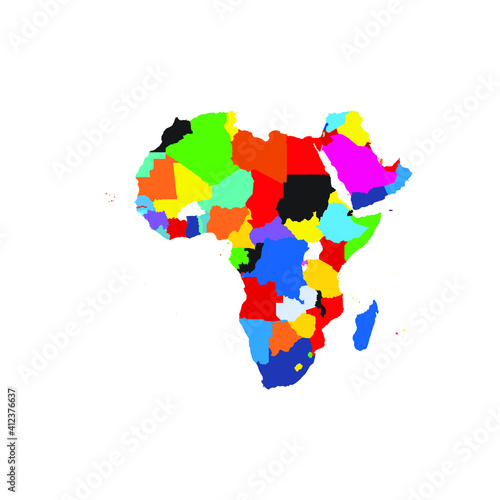 pop art of africa map  editable eps 10